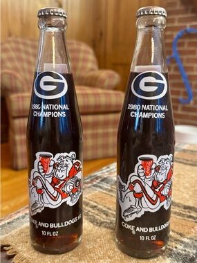 Vintage 1980 Georgia Bulldogs National Champions Coca-Cola Bottles - only 1 left